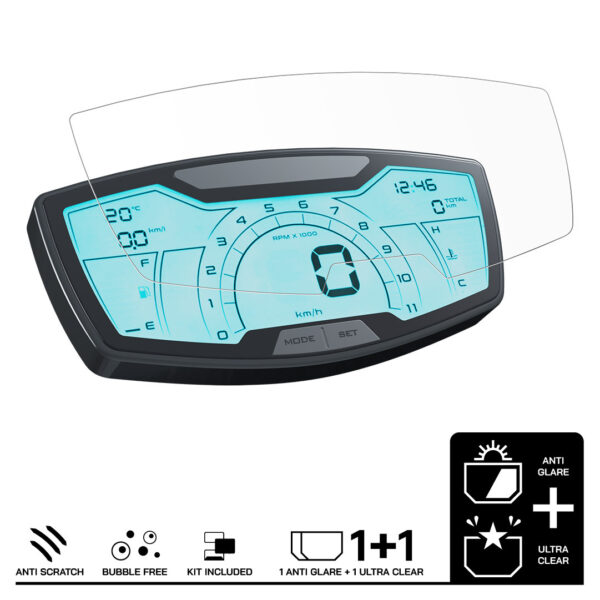 Speedo Angels Dashboard Screen Protector For APRILIA RS125 (2021-) 1 x Ultra Clear 1 x Anti Glare - Image 3