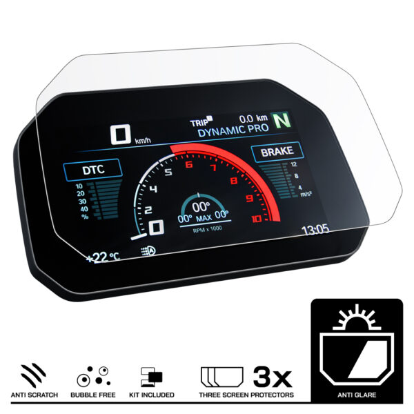 Speedo Angels Dashboard Screen Protector For BMW C400GT Connectivity (2019-) 3 x Anti Glare - Image 3