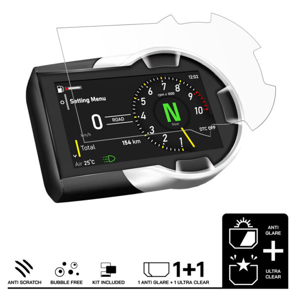 Speedo Angels Dashboard Screen Protector For DUCATI SCRAMBLER (2023-) 1 x Ultra Clear 1 x Anti Glare - Image 3