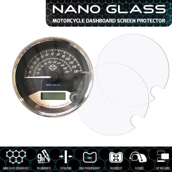 Speedo Angels NANO GLASS Dashboard Screen Protector for HARLEY DAVIDSON STREET ROD 500 700 x 2