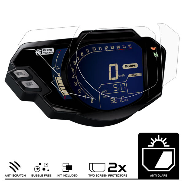 Speedo Angels Dashboard Screen Protector For HONDA CBR250RR (2019-) 2 x Anti Glare - Image 3