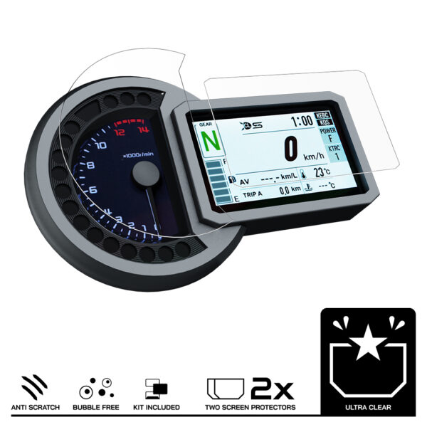 Speedo Angels Dashboard Screen Protector For KAWASAKI H2 SX (2018-) 2 x Ultra Clear - Image 3