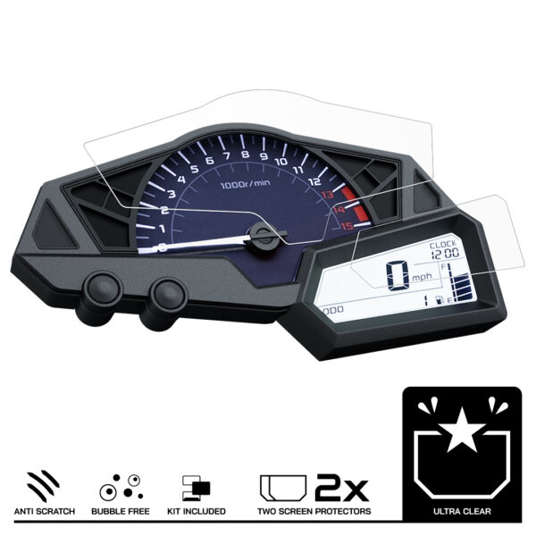 Speedo Angels Dashboard Screen Protector For KAWASAKI Z300 (2013-) 2 x Ultra Clear - Image 3