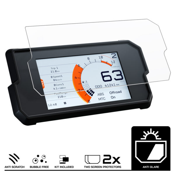 Speedo Angels Dashboard Screen Protector For KTM 125 390 DUKE (2017-2023) 2 x Anti Glare - Image 3