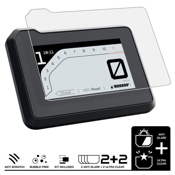 Speedo Angels Dashboard Screen Protector For HUSQVARNA NORDEN 901 (2022-) 2 x Ultra Clear 2 x Anti Glare - Image 3