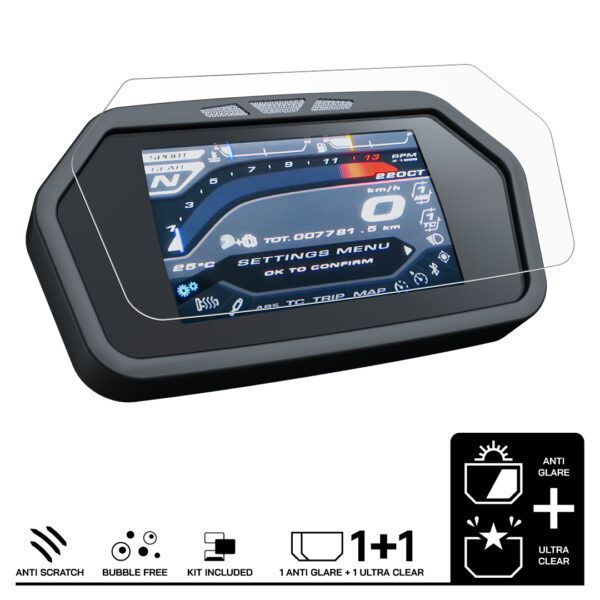 Speedo Angels Dashboard Screen Protector For MV AGUSTA TURISMO VELOCE (2015-2020) 1 x Ultra Clear 1 x Anti Glare - Image 3