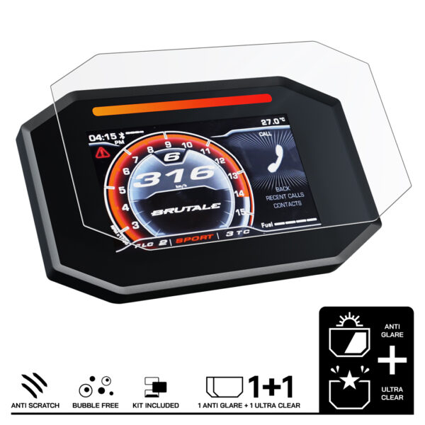 Speedo Angels Dashboard Screen Protector For MV AGUSTA BRUTALE 800 (2021-) 1 x Ultra Clear 1 x Anti Glare - Image 3