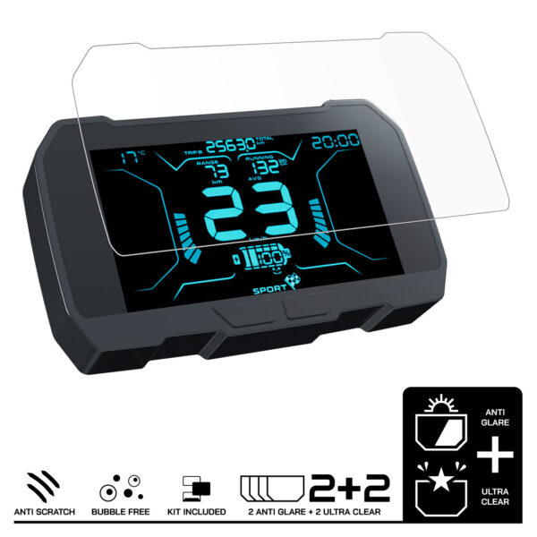 Speedo Angels Dashboard Screen Protector For PIAGGIO 1 (2022-) 2 x Ultra Clear 2 x Anti Glare - Image 3