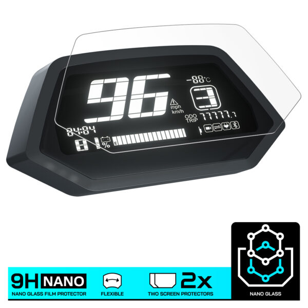 Speedo Angels NANO GLASS Dashboard Screen Protector for SUPER SOCO CUX (2020-) x 2 - Image 3