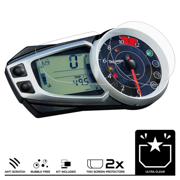 Speedo Angels Dashboard Screen Protector For TRIUMPH DAYTONA 675 (2011-) 2 x Ultra Clear - Image 3