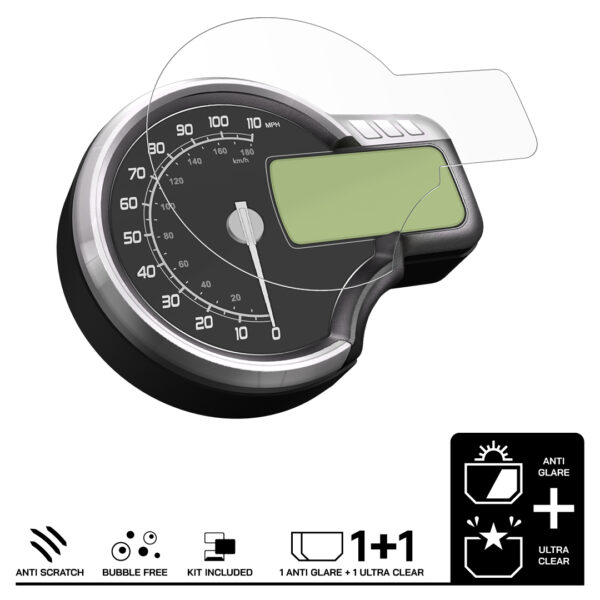 Speedo Angels Dashboard Screen Protector For TRIUMPH SCRAMBLER 400 X (2024-) 1 x Ultra Clear 1 x Anti Glare - Image 3