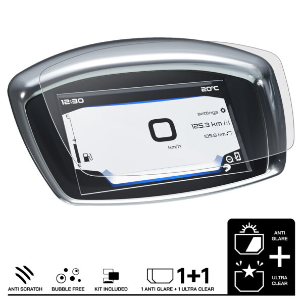 Speedo Angels Dashboard Screen Protector For VESPA SPRINT 125 S (2021-) 1 x Ultra Clear 1 x Anti Glare - Image 3