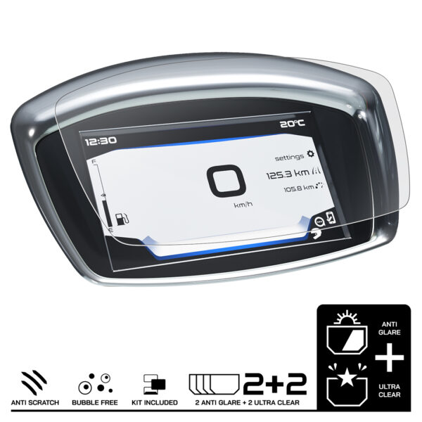 Speedo Angels Dashboard Screen Protector For VESPA SPRINT 125 S (2021-) 2 x Ultra Clear 2 x Anti Glare - Image 3