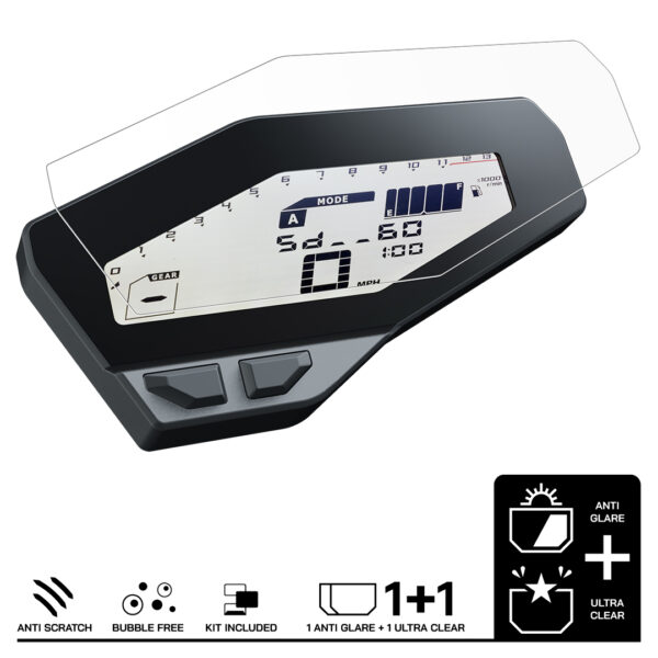 Speedo Angels Dashboard Screen Protector For YAMAHA MT-09 / FZ-09 (SP) (2014-2020) 1 x Ultra Clear 1 x Anti Glare - Image 3