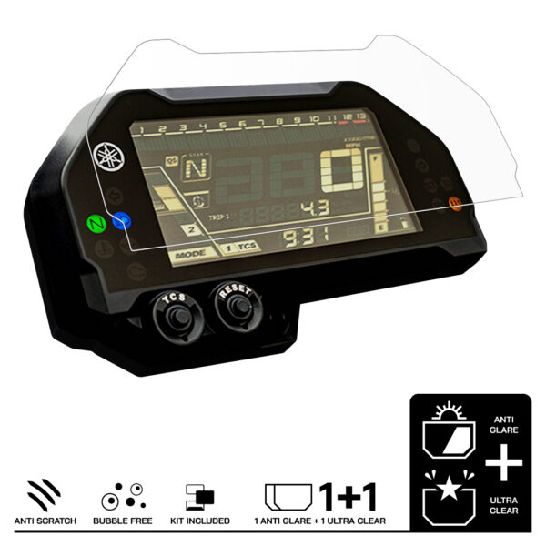 Speedo Angels Dashboard Screen Protector For YAMAHA MT-10 / FZ-10 (2016-) 1 x Ultra Clear 1 x Anti Glare - Image 3