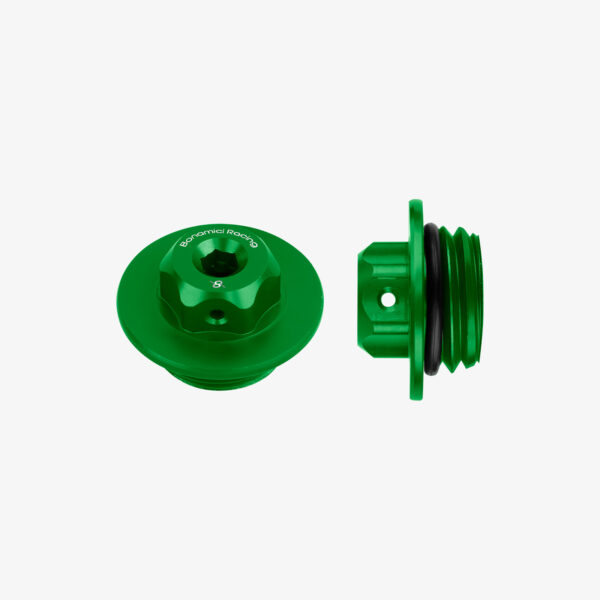 Bonamici Racing Aluminum oil cap for Yamaha M27x3 - GREEN