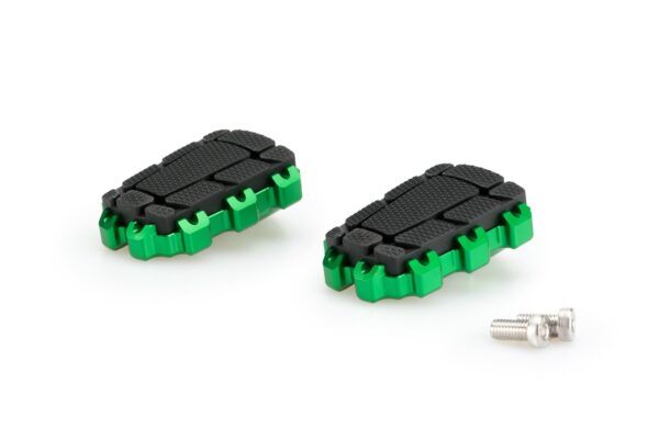 Puig FOOTPEGS HI-TECH ENDURO 2.0. RIG/LEFT C/GREEN