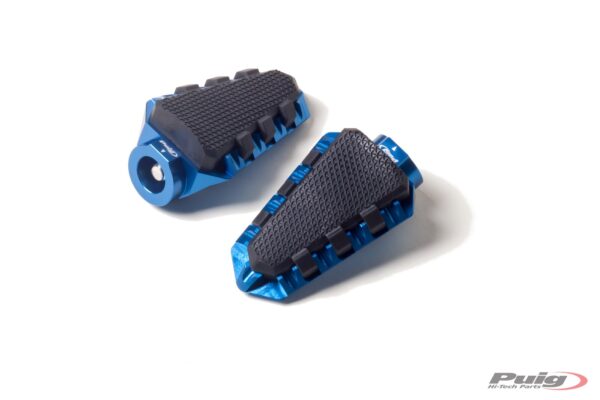 Puig FOOTPEGS HI-TECH TRAIL RIG/LEFT C/BLUE