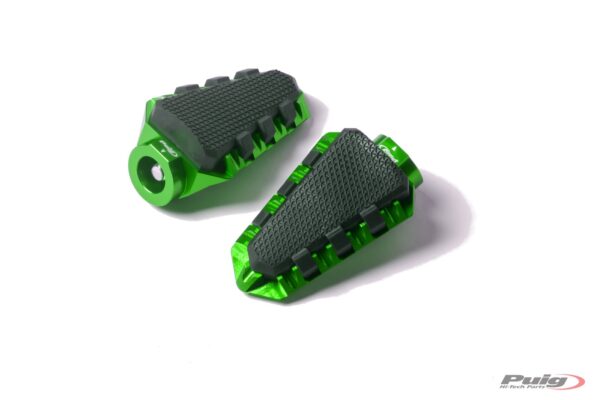 Puig FOOTPEGS HI-TECH TRAIL RIG/LEFT C/GREEND