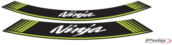 Puig KIT 8 RIM STRIPS NINJA C/GREEN