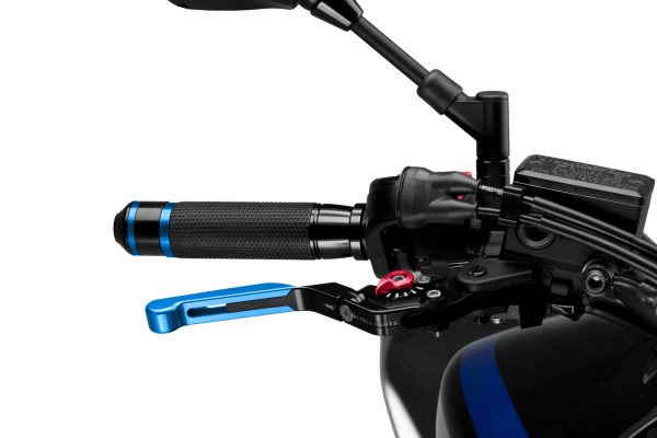 Puig Brake Lever 3.0 (Foldable, Extendable, Blue Extendable, Black Lever, Red Adjuster)