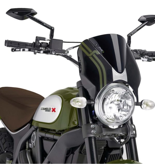 Puig WINDSHIELD RETROVISION SCRAMBLER 15-17 BLACK/BL