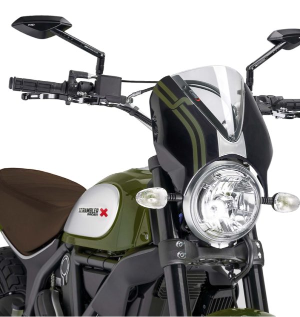 Puig WINDSHIELD RETROVISION SCRAMBLER 15-18 BLACK/CL