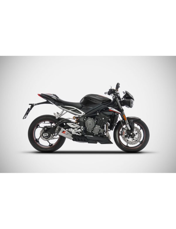 Zard Short Slip-On Exhaust (Street Version) For Triumph Street Triple 765 (2017 - 2019) - Stainless Steel