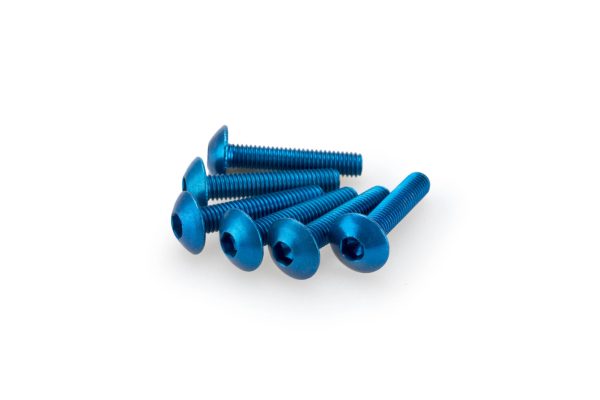 Puig KIT SCREWS DOMED M5X25MM. C/BLUE