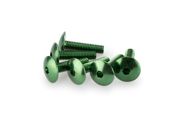 Puig KIT SCREWS DOMED M6X25MM. C/GREEN