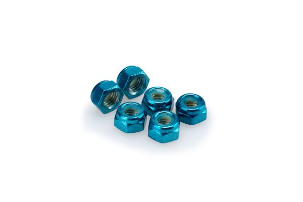 Puig BLISTER 6 LOCKNUT M8 C/BLUE