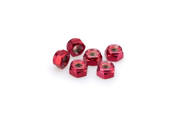 Puig BLISTER 6 LOCKNUT M8 C/RED