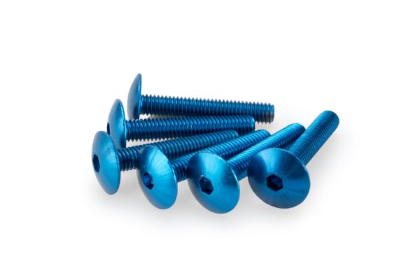 Puig KIT SCREWS DOMED M6X30MM. C/BLUE