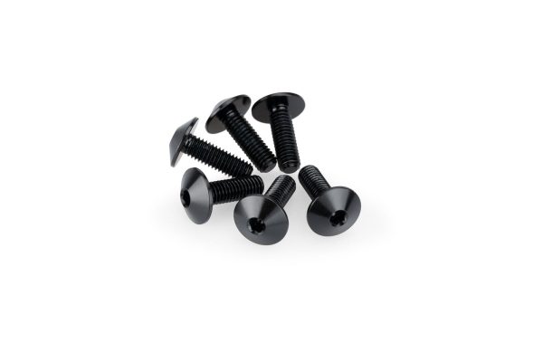 Puig KIT 6 SCREWS M5X15 DIAM. HEAD 11,8MM C/BLACK