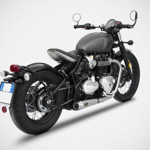 Zard Stainless Steel Slip-On Exhaust For Triumph Bobber 1200 (2017 - 2020) - Street Version, Black
