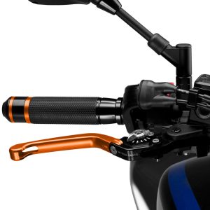 Puig Brake Lever 3.0 (Foldable, Orange Lever, Silver Adjuster)