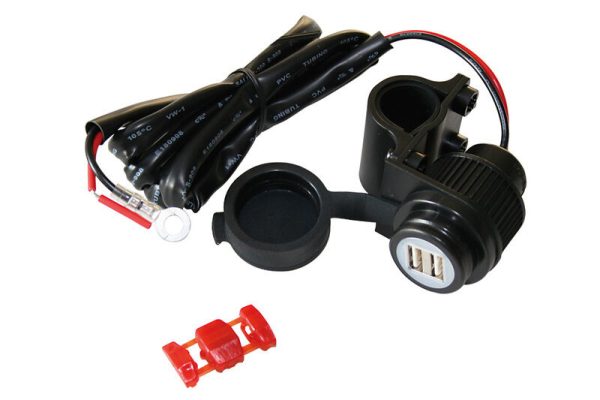 HIGHSIDER USB SOKT, DUST CAP + HOLDER 12V DC