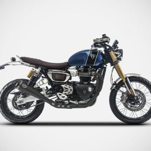 Zard Stainless Steel Full Exhaust For Triumph Scrambler 1200 (2021 - 2023) - Street Version - Black