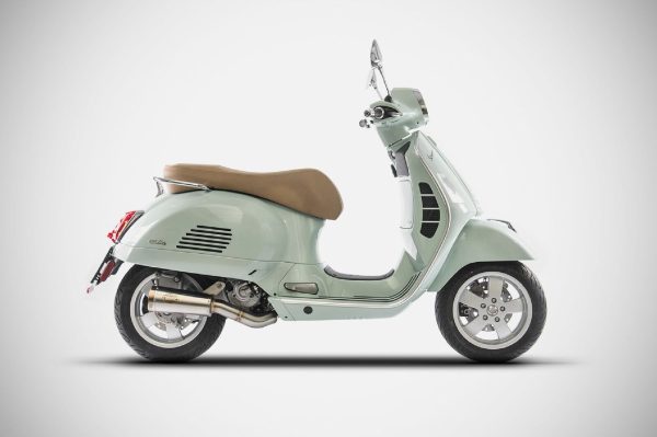 Zard Stainless Steel Racing Slip-On Exhaust With Bronzed End Cap For Vespa GTS (2020 - 2023)