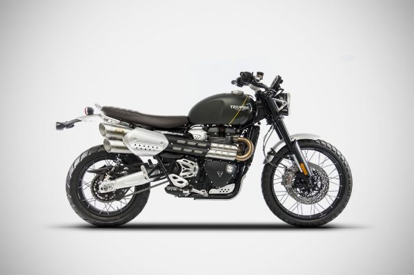 Zard Stainless Steel Slip-On Exhaust (Street Version) For Triumph Scrambler 1200 (2021 - 2023) - Black