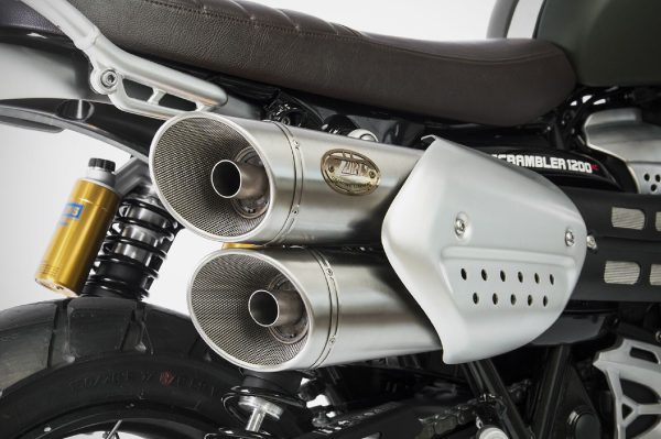 Zard Stainless Steel Slip-On Exhaust (Street Version) For Triumph Scrambler 1200 (2021 - 2023) - Black - Image 3