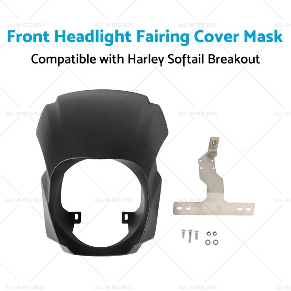 1x Front Headlight Fairing Cover Mask Suitable for Harley Softail Breakout 18-23 - Image 4