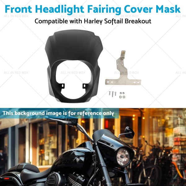 1x Front Headlight Fairing Cover Mask Suitable for Harley Softail Breakout 18-23 - Image 5