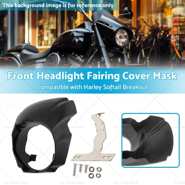 1x Front Headlight Fairing Cover Mask Suitable for Harley Softail Breakout 18-23 - Image 3