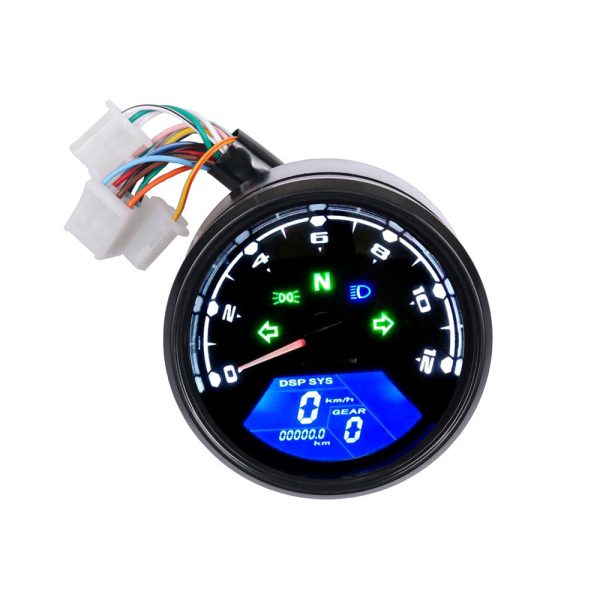 Universal Digital Motorcycle Odometer Speedometer Tachometer Gauge LCD Backlight - Image 3